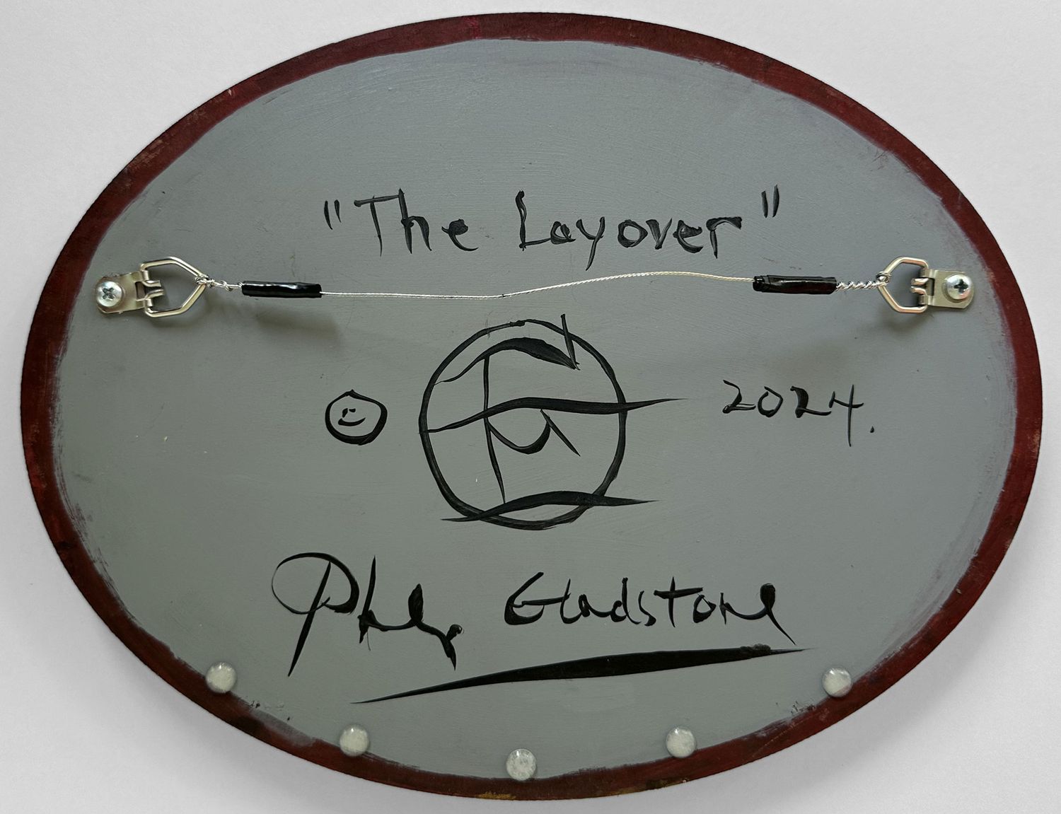 "The Layover" Original Painting on Oval Panel | Free Shipping Worldwide