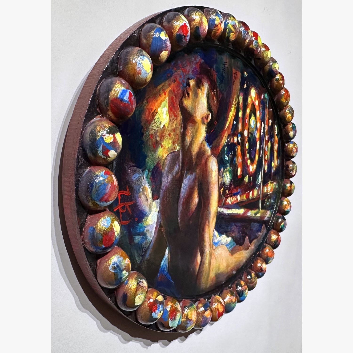 "The Layover" Original Painting on Oval Panel | Free Shipping Worldwide