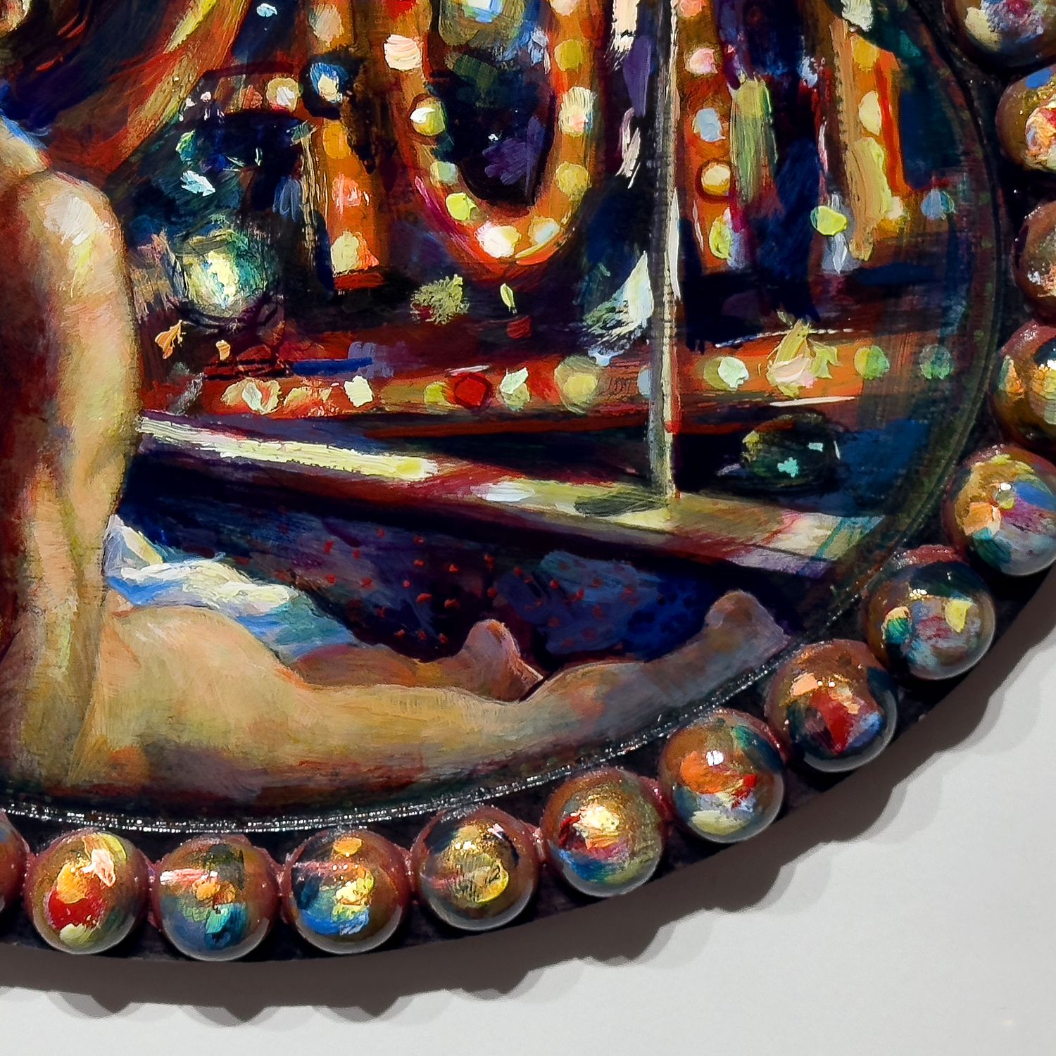 "The Layover" Original Painting on Oval Panel | Free Shipping Worldwide