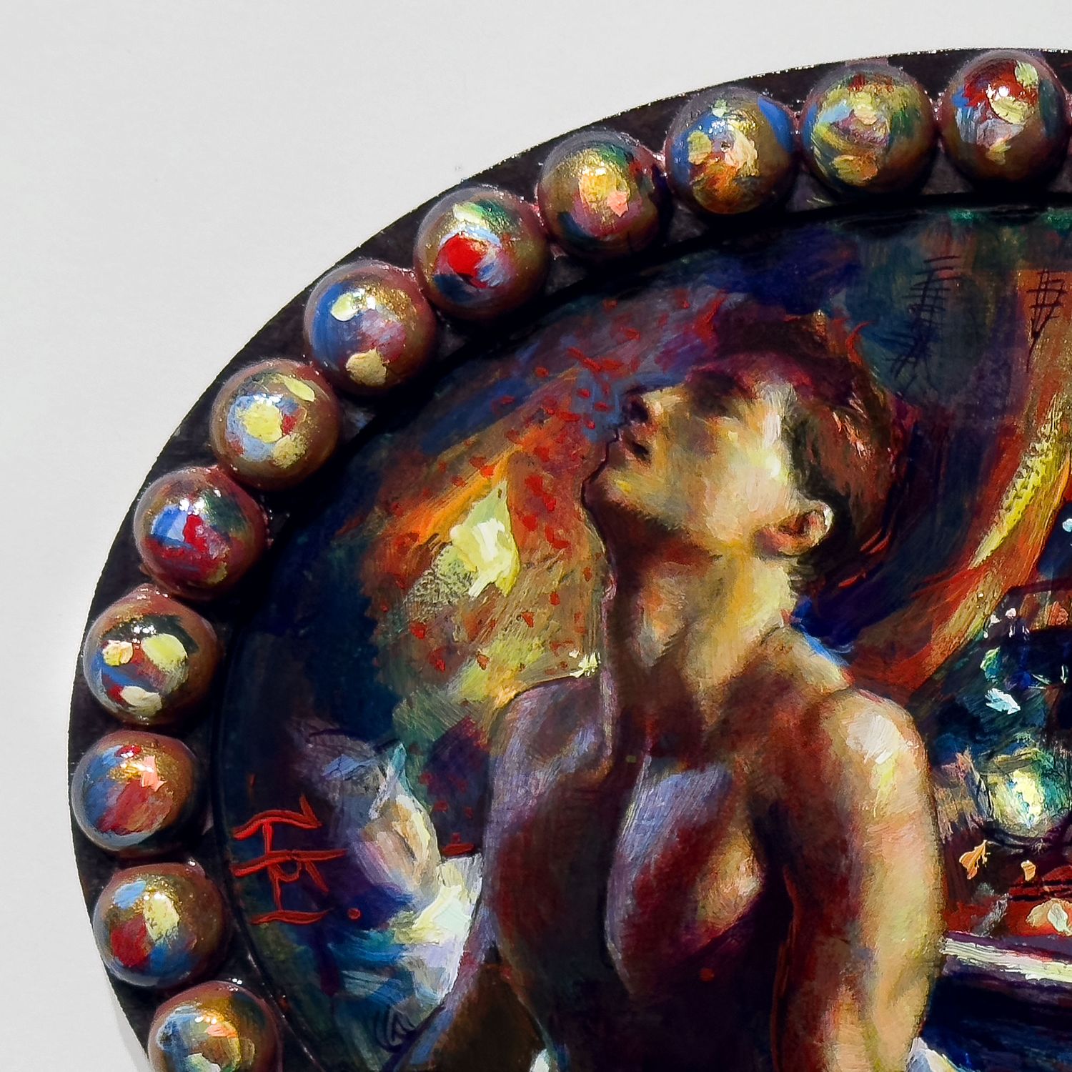 "The Layover" Original Painting on Oval Panel | Free Shipping Worldwide