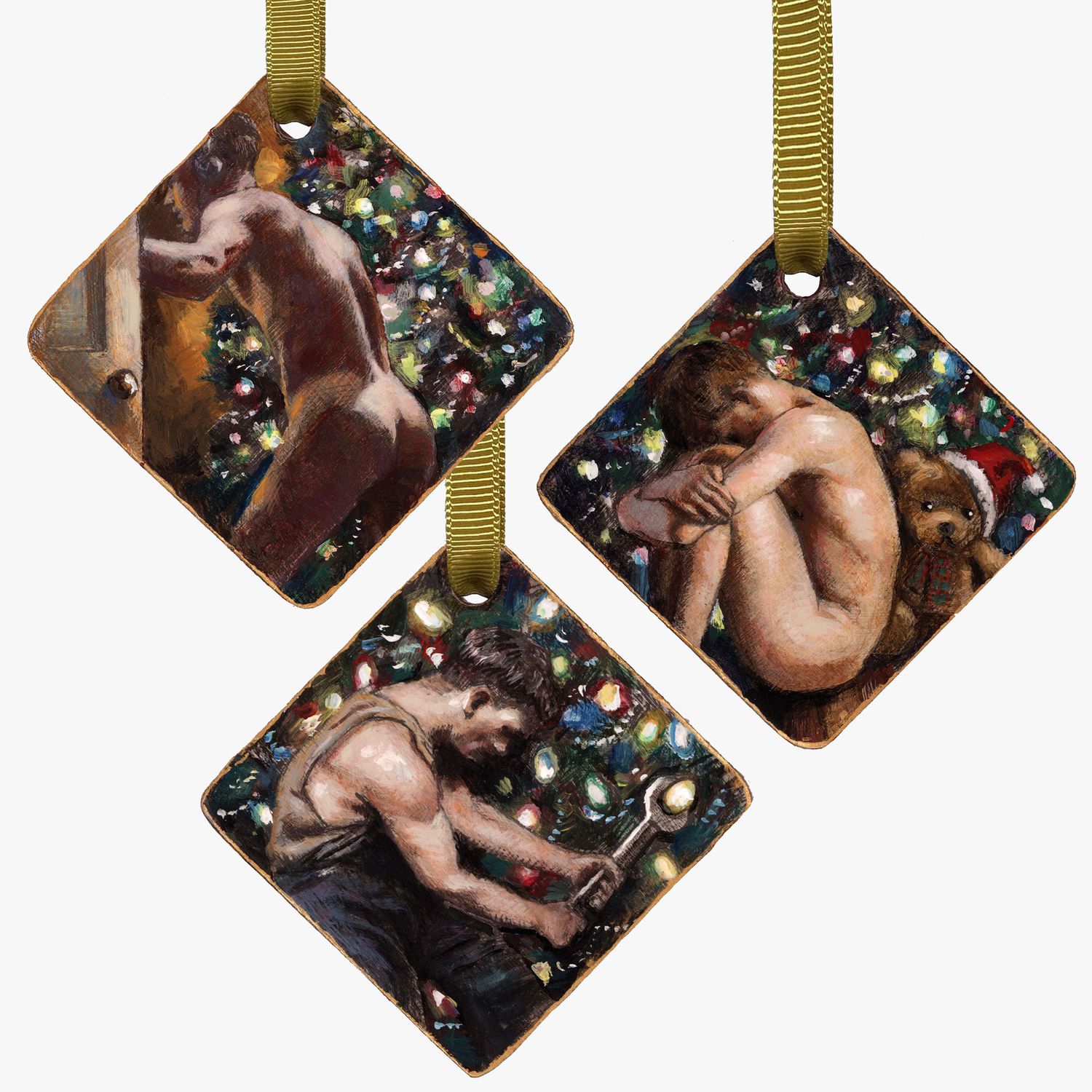 ORNAMENTS | One-of-a-Kind Miniature Paintings on Panel | Available Individually