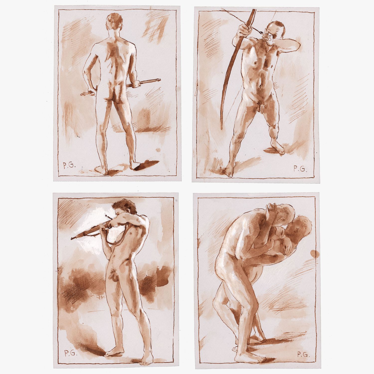 &quot;Fighting Nudes&quot; Male Nude Studies | Available Individually