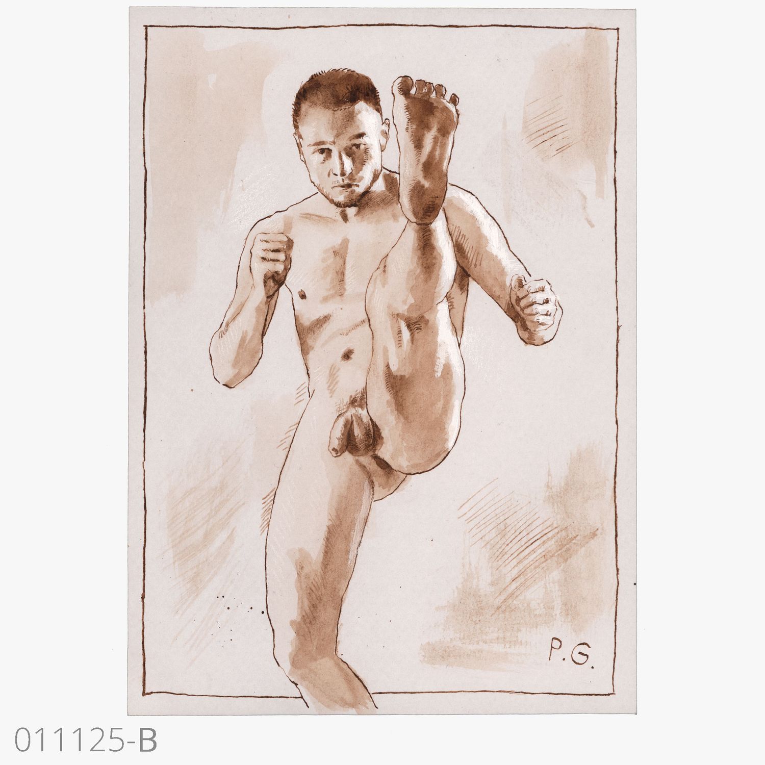 "Fighting Nudes" Male Nude Studies | Available Individually