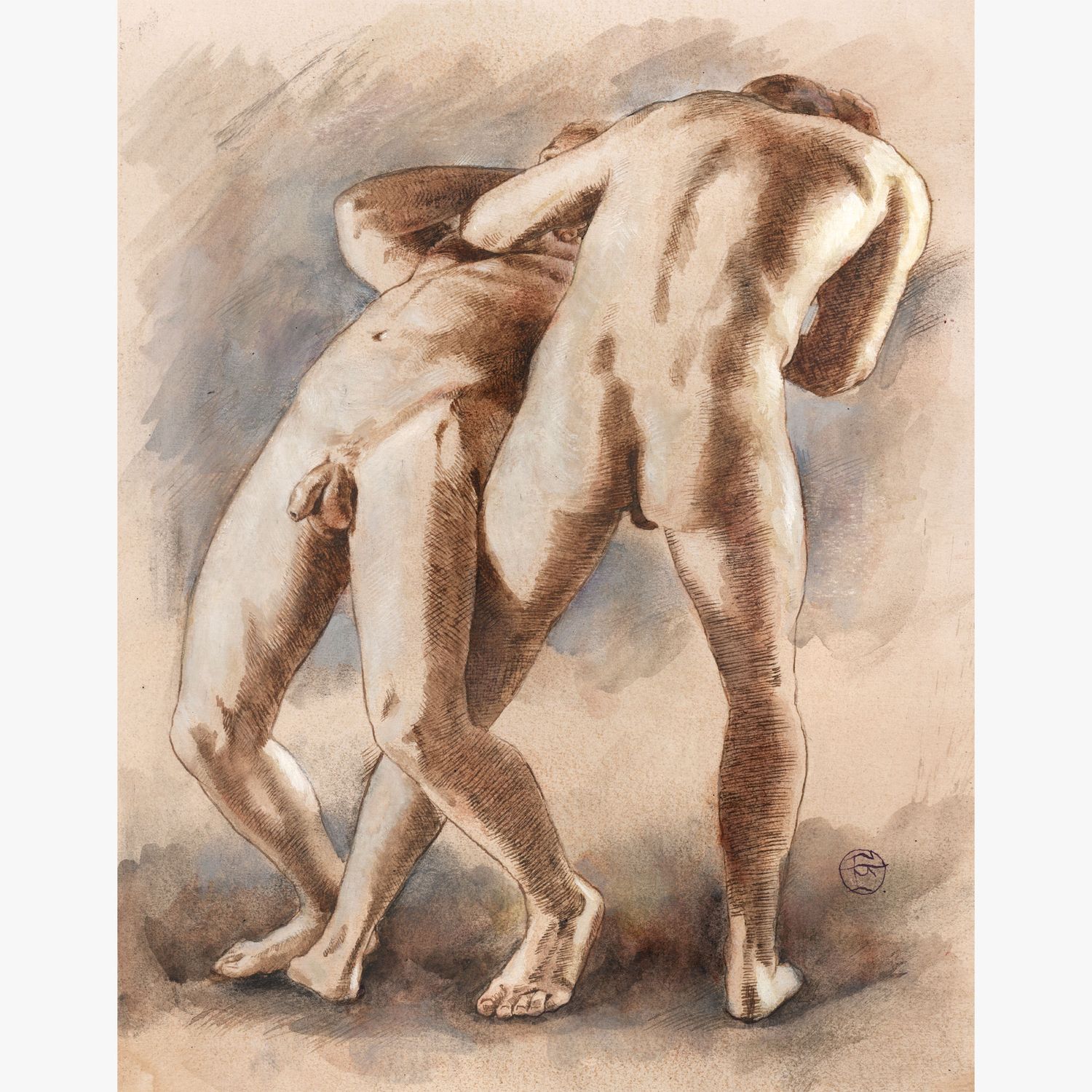 &quot;The Struggle&quot;  |  Original Work on Paper  |  Free Shipping Worldwide