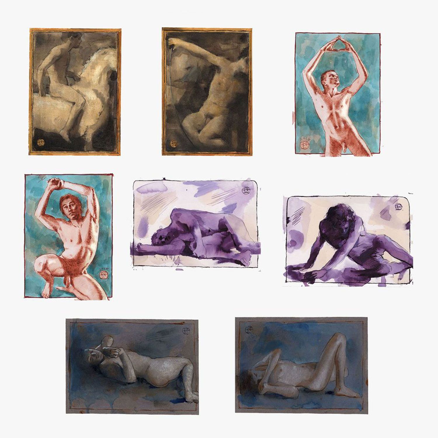 5" X 7" Mixed-Media Works on Paper