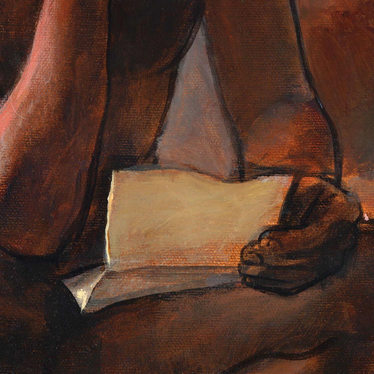 "Reader in the Mirror" (Self-Portrait)