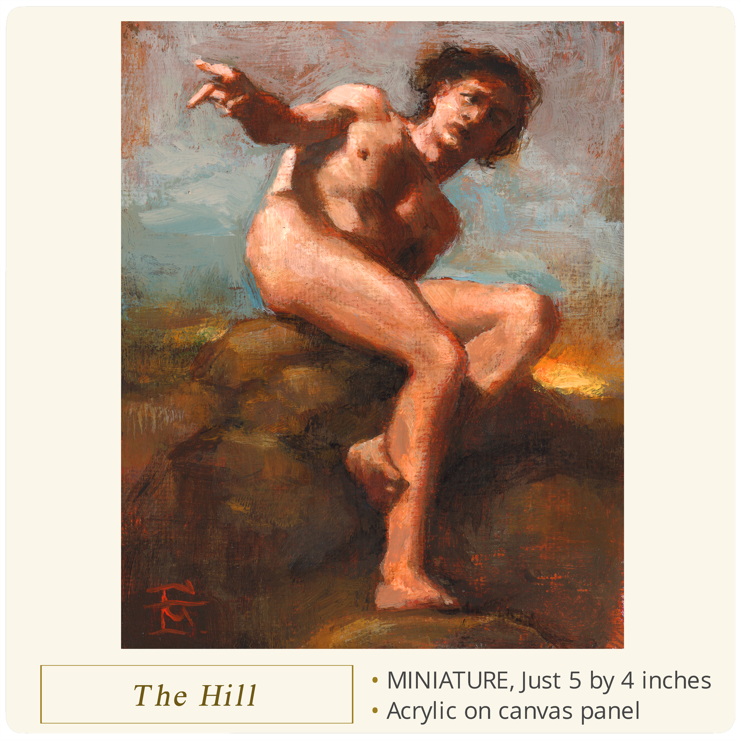 "The Hill" Original Miniature Painting