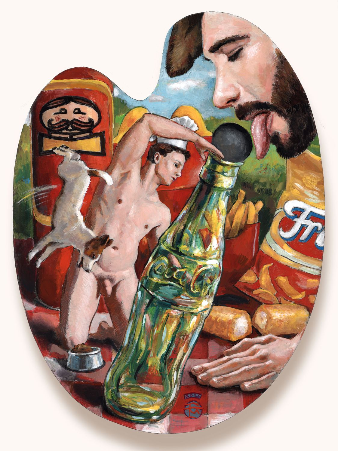 "&nbsp;The Colossus and the Chef" Original Painting on Palette