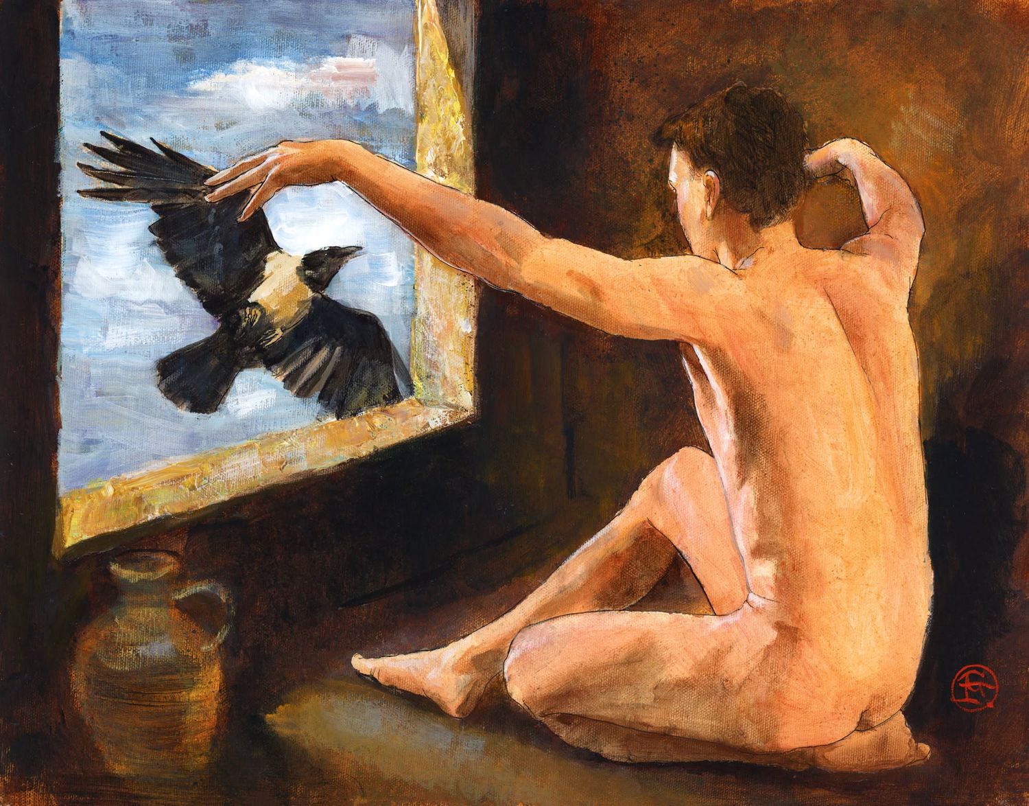 "Bird in Flight" Original Painting