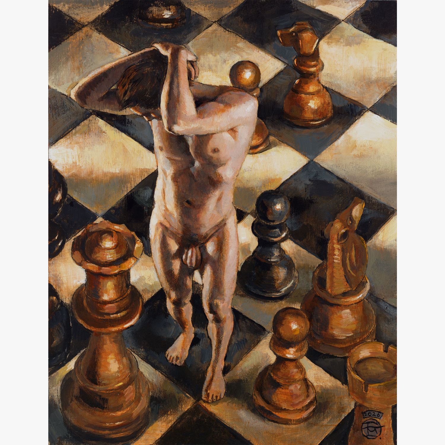 "Weary of the Game" Original Painting on Panel