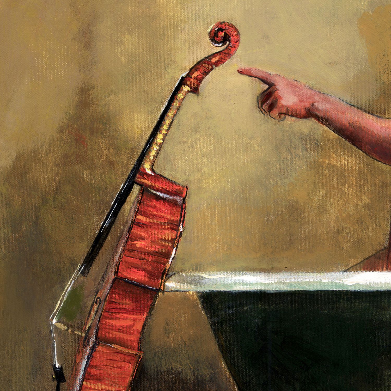 "A Cellist Elevated by His Bath"