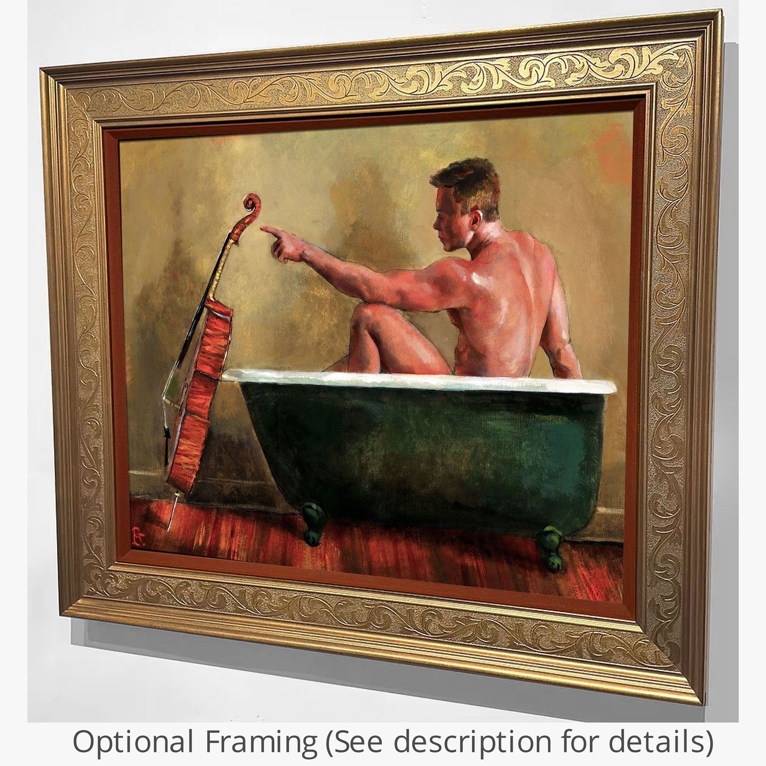 "A Cellist Elevated by His Bath"