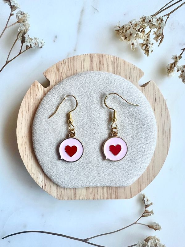 Boucles d'oreilles emoji coeur