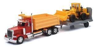 Peterbilt 379 Dump Truck with trailor and earth mover
