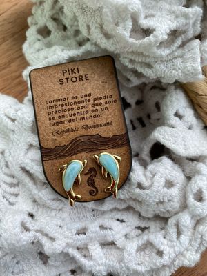 Aretes Delfín Larimar