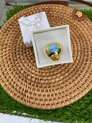 Anillo dos piedras oval❣️