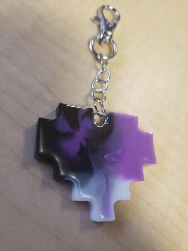 Lgbt Asexual Keychain Ready to Ship Pixel Heart