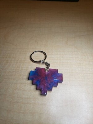 Bisexual Pride Pixel Heart keychain - Ready to ship- Gamer pride Accessories