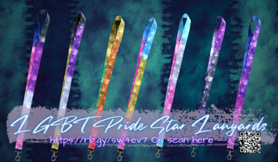 LGBT Pride Soft Stars Lanyard || Choose your flag