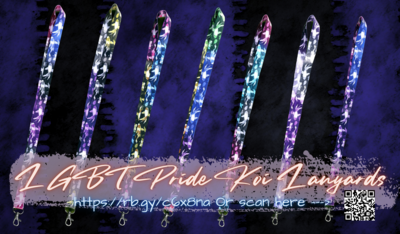 LGBT Pride Koi Waterfall Lanyard || Choose your flag