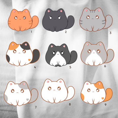 Chonker Cat Multi-color 2 in Sticker Decal