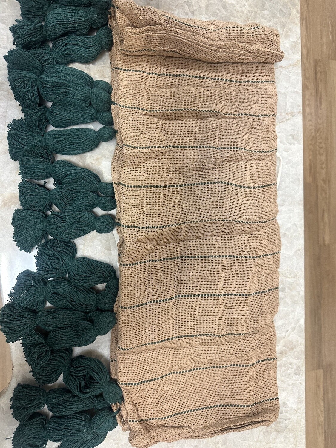 BLANKET TASSEL TRI SINGLE
