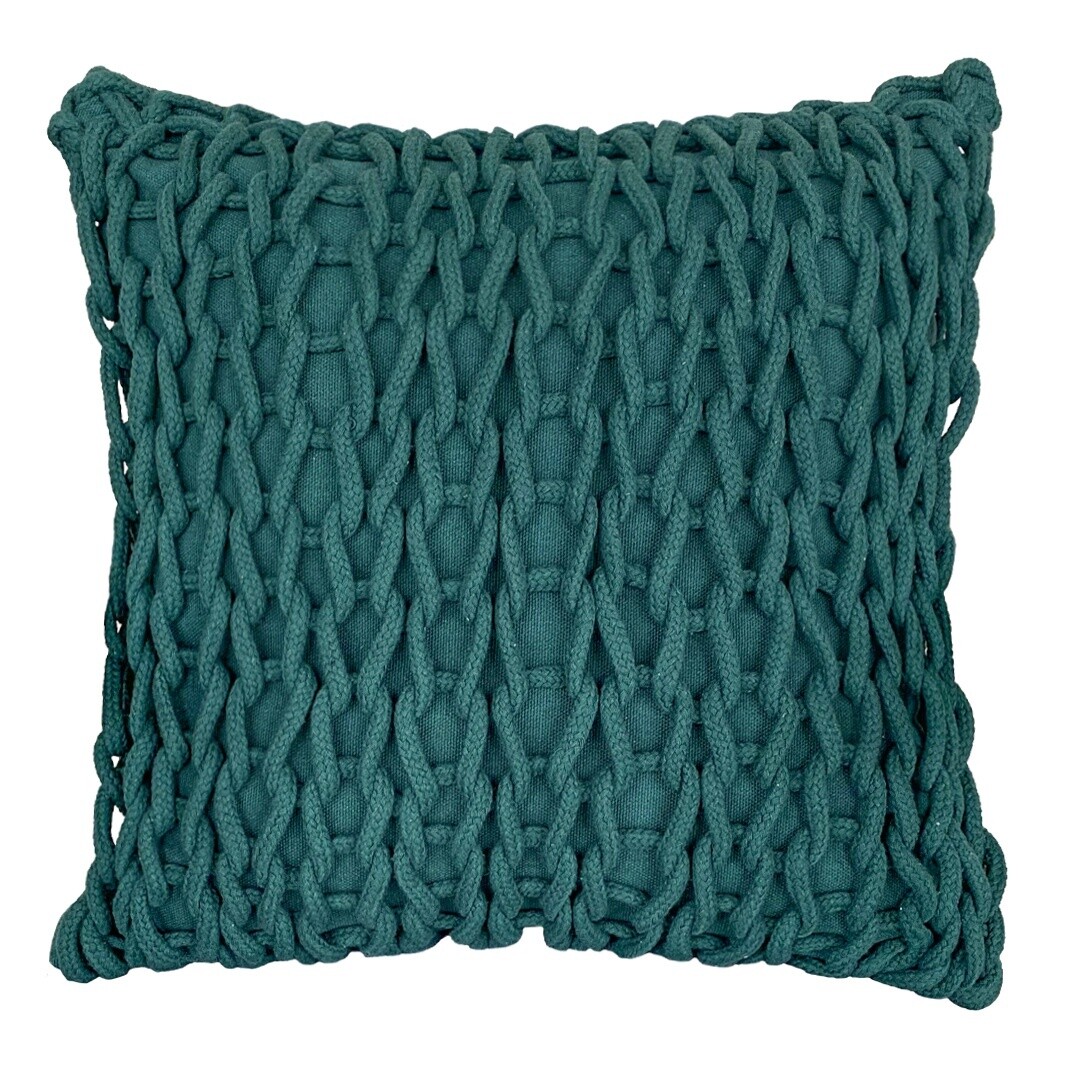 CUSHION COVER PONTO CROCHE 50X50, Color: Green