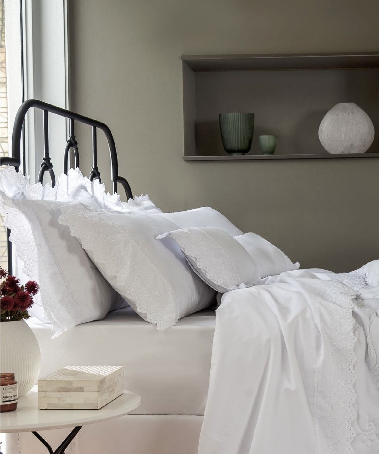 BED SHEET SET KING SELENITA, Color: White