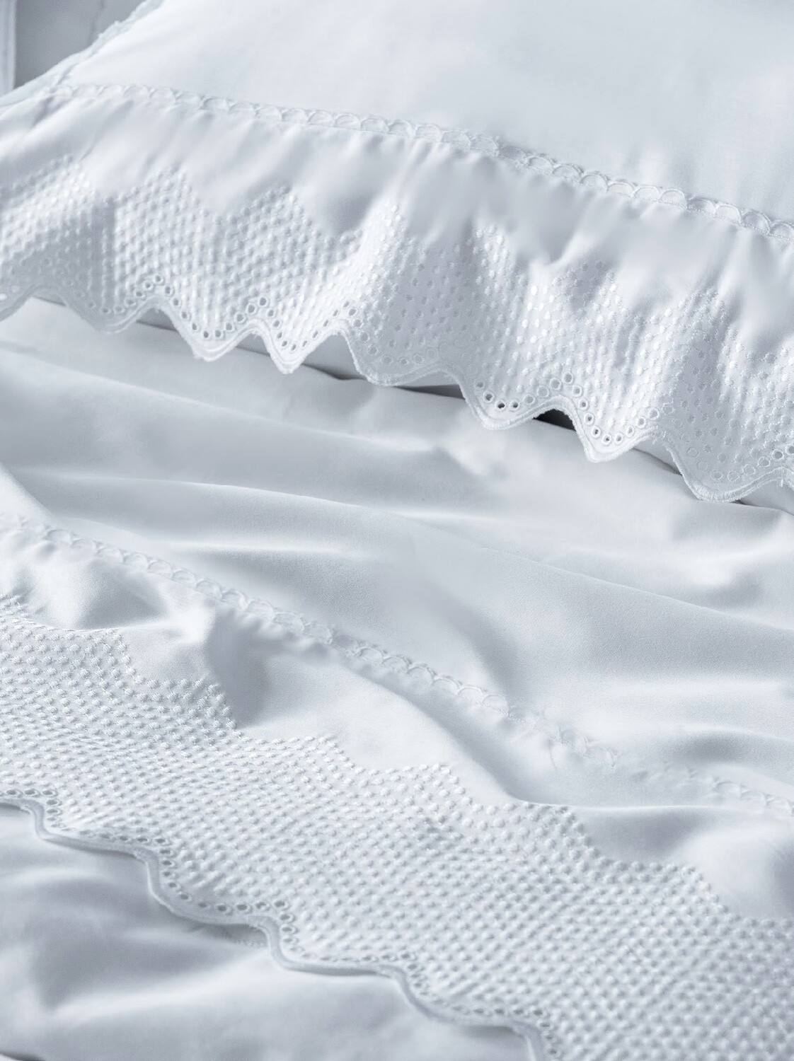 BED SHEET SET KING TURMALINA, Color: White