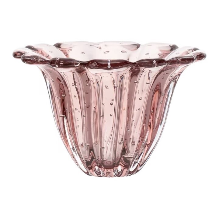 VASO EM MURANO - MINI CAMPONESA – VINTAGE ROSE – TAM ÚNICO