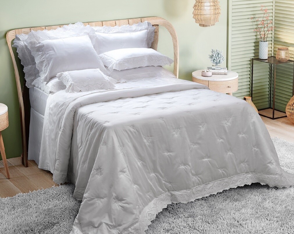 COMFORTER  KING BUTTERFLY 03PCS B-3767, Color: White