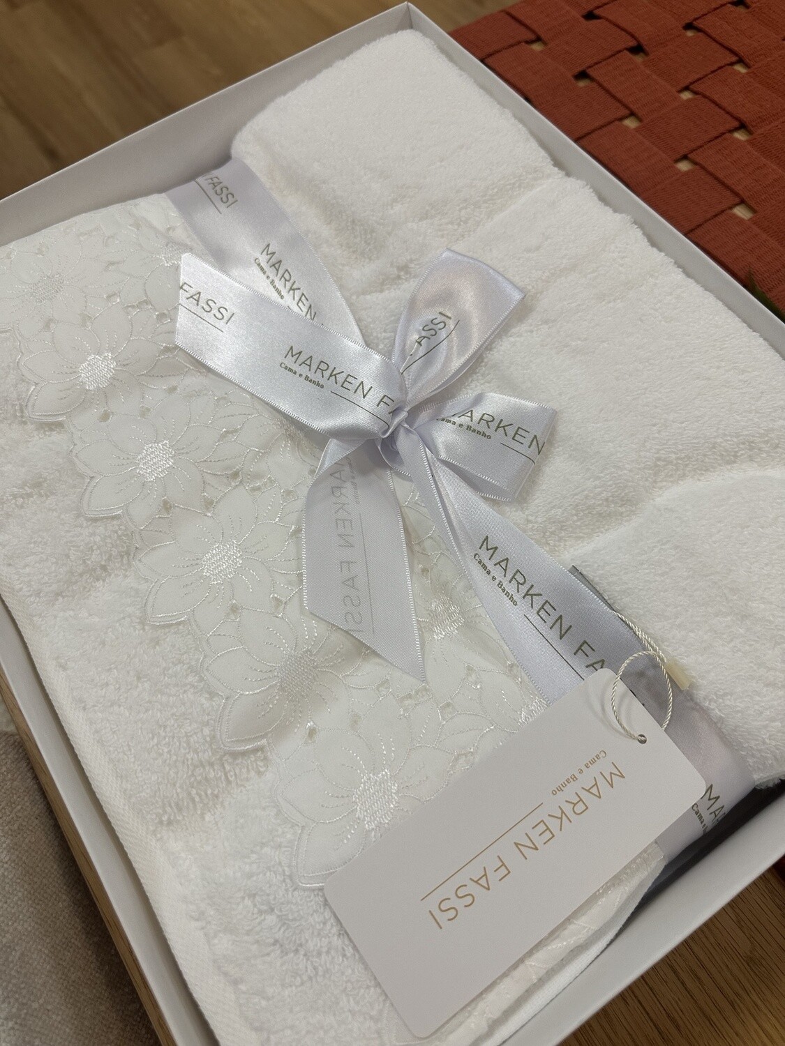 BATH TOWEL 02 PCS IRIS, Color: White