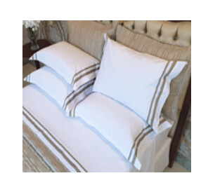 BED SHEET SET KING DAVOS 4PCS L-3764, Color: White/Beige