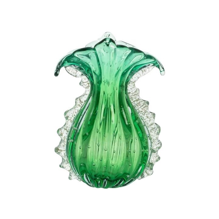 VASO EM MURANO – CARAJU – ESMERALDA – TAM ÚNICO
