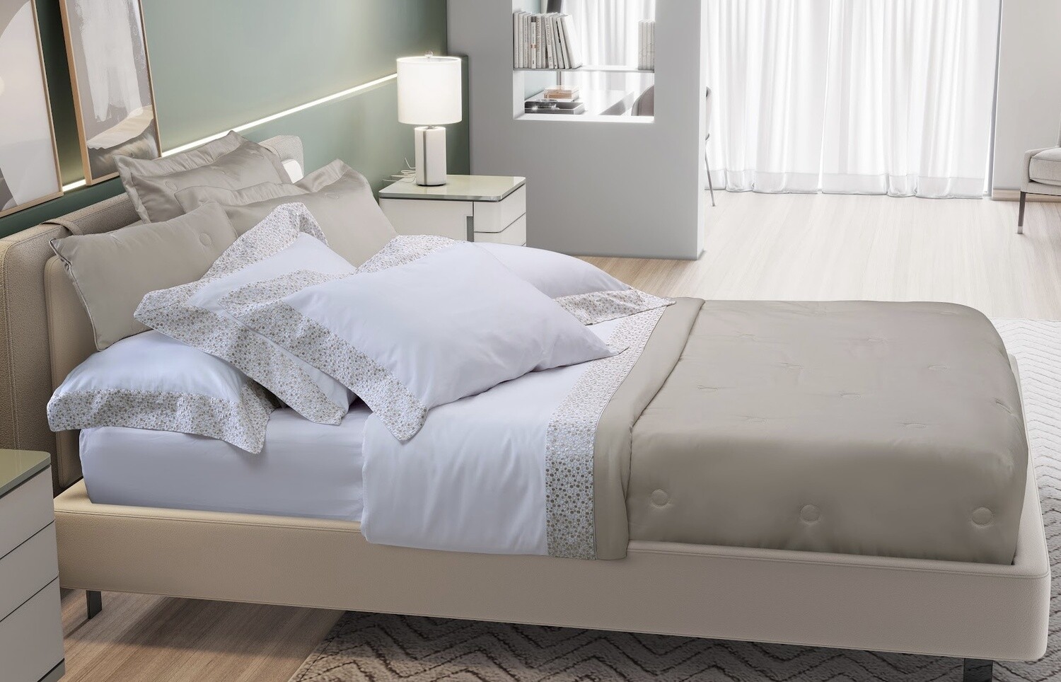 COMFORTER QUEEN MILOS, Color: Beige