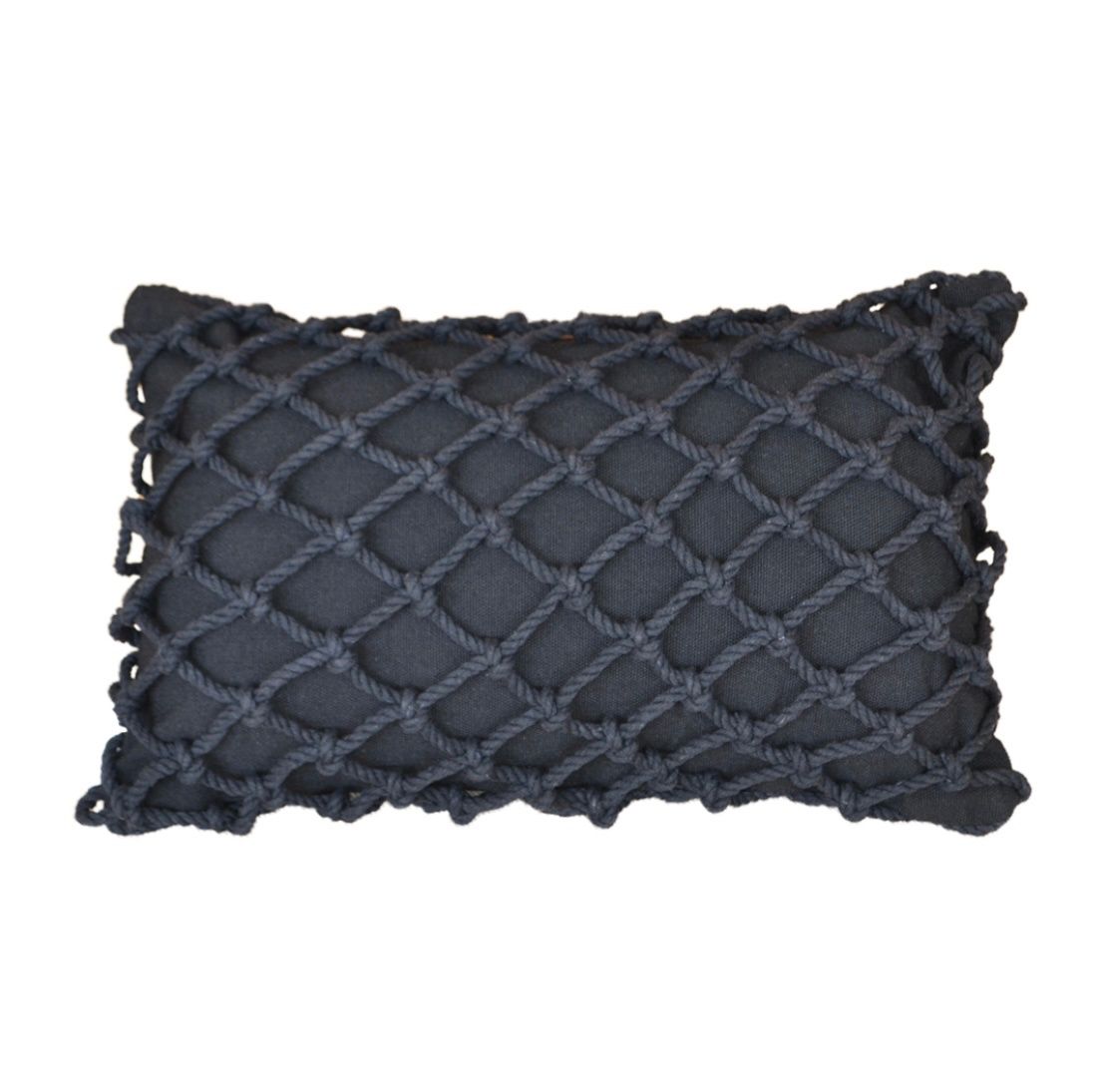 CUSHION COVER MACRAMÊ C CORDA 30X50, Color: Black