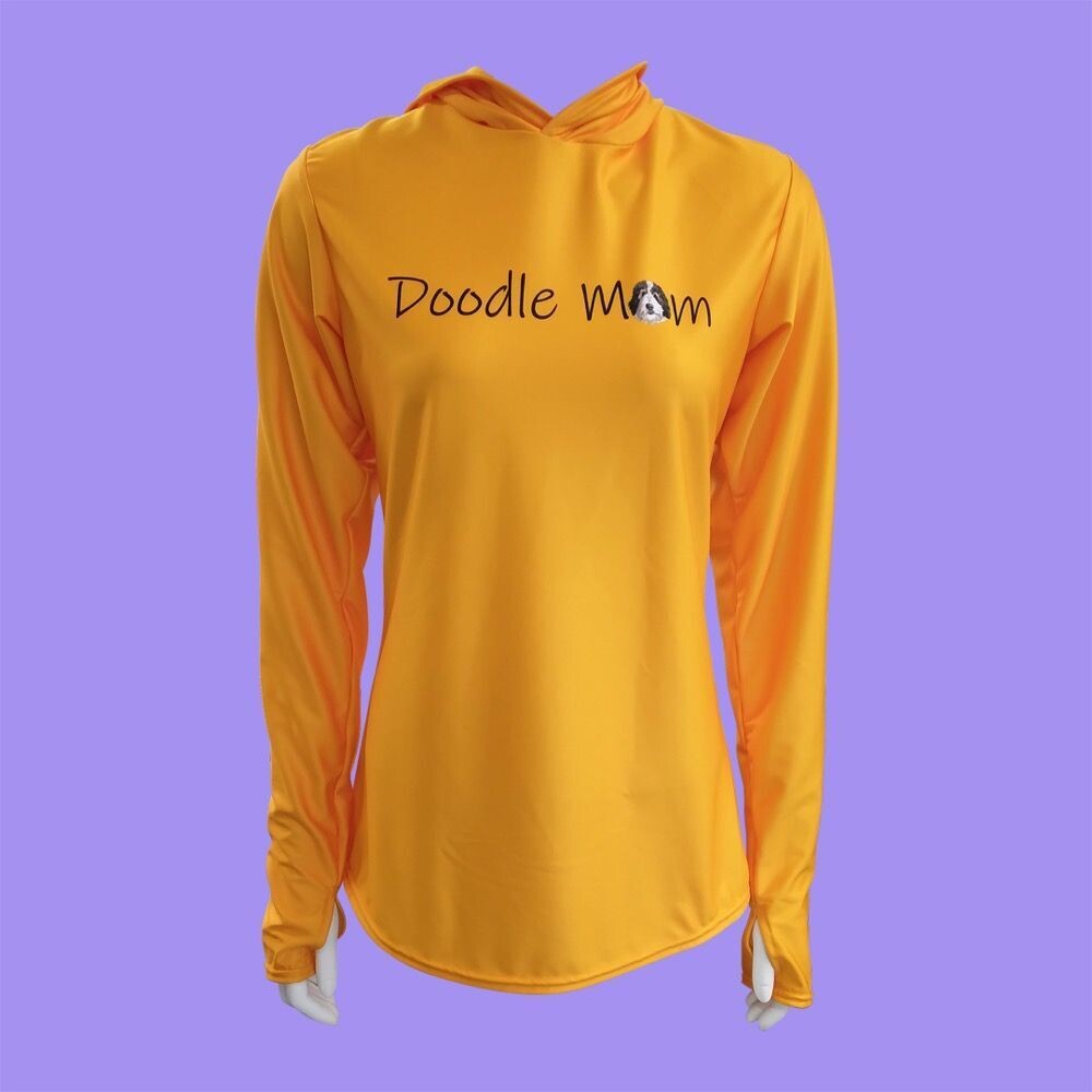 Women's Doodle Mom Long Sleeve Thumbhole Hoodie - Fitted