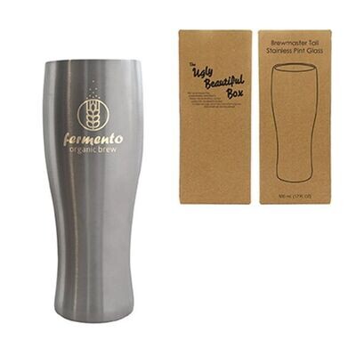 Brewmaster - Tall Stainless Pint Glass - 500 ml. (17 fl. oz.)