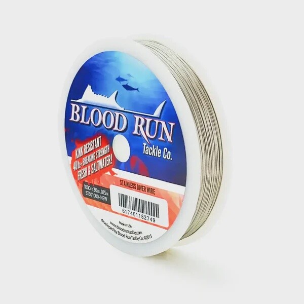 Blood Run 30#  Stainless Diver Wire 1000&#39;