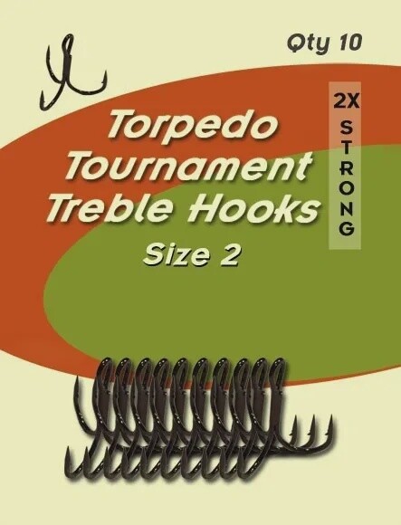 Torpedo Tournament Treble Hook Black 10pk #2