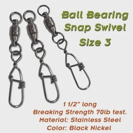 Torpedo Ball Bearing Snap Swivel 70# 5pk