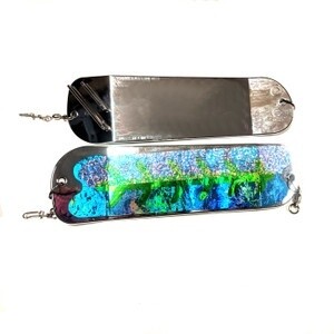 Salmon Candy Flasher 8&quot; Blue Stud UV