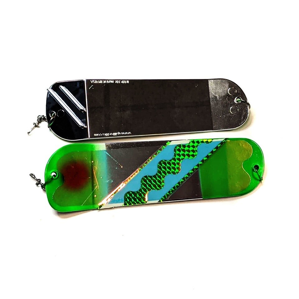 Salmon Candy Flasher 8&quot; Green Knight UV