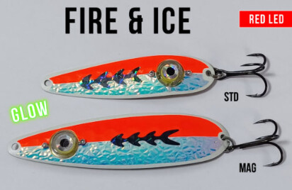 B&amp;E Tackle LED Spoon Standard Fire &amp; Ice DLT
