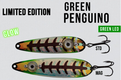 B&amp;E Tackle LED Spoon Standard Green Penguino