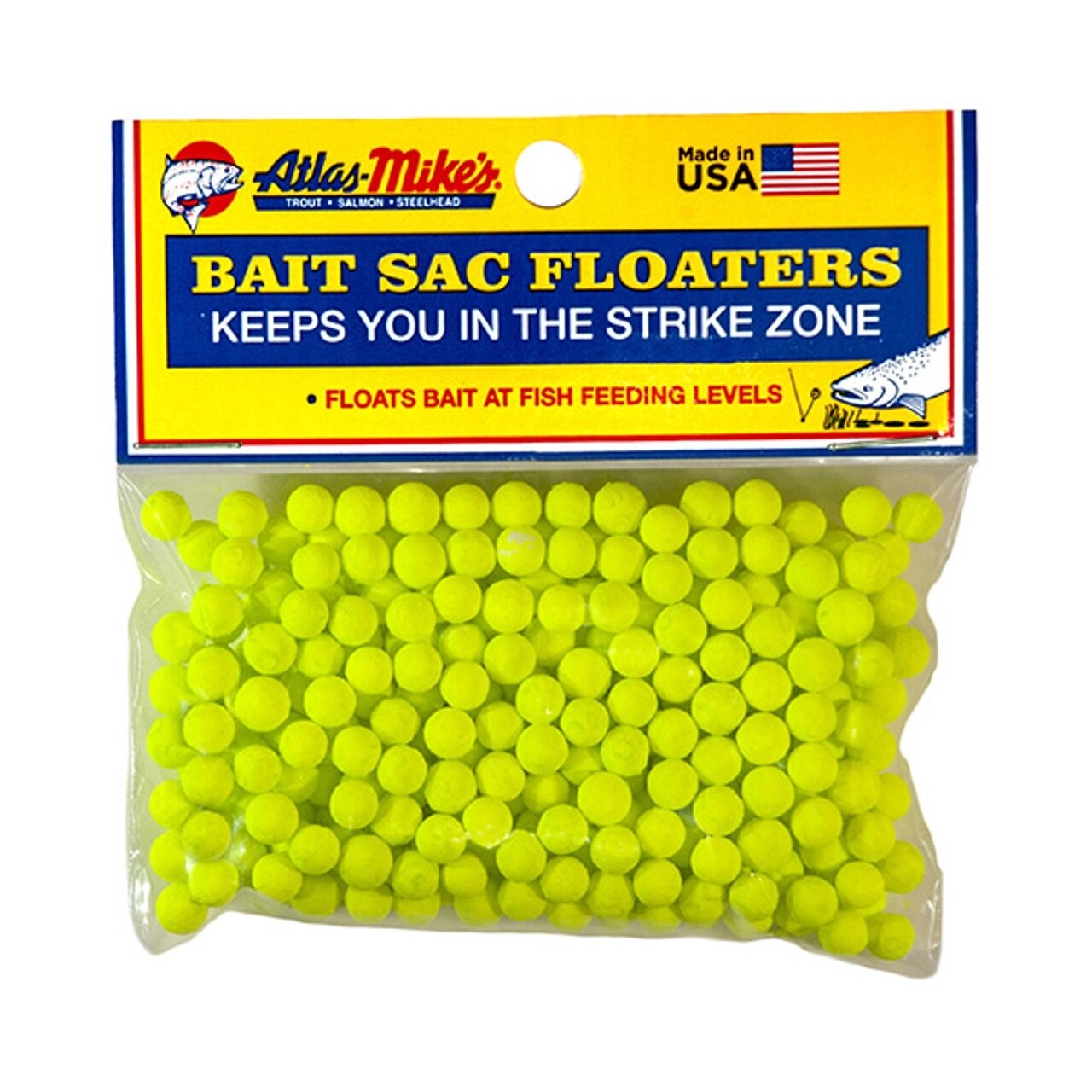 Atlas Bait Sac Floaters Chartreuse