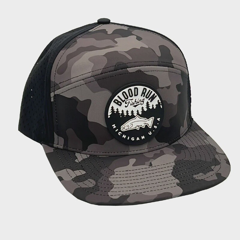 Blood Run Atwood Black Camo Snapback Fishing Trucker Hat