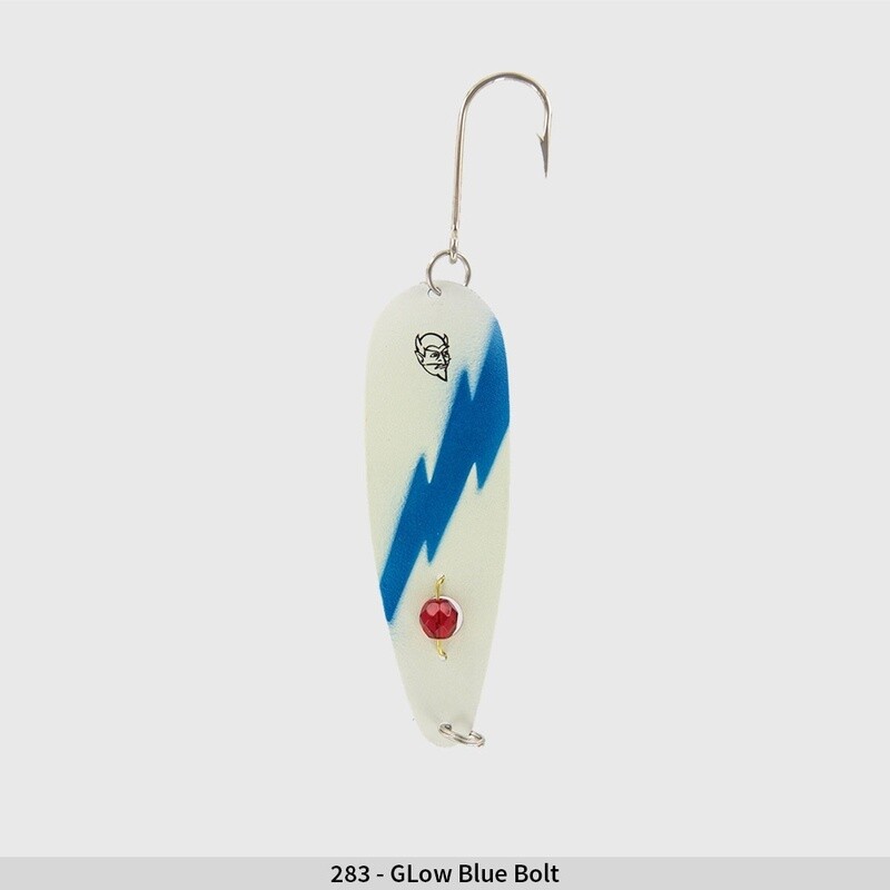 Dardevle Evil Eye 1/5oz Nickel Glow Blue Bolt