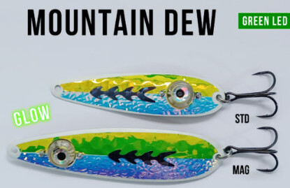 B&amp;E Tackle LED Spoon Standard Mountain Dew DLT