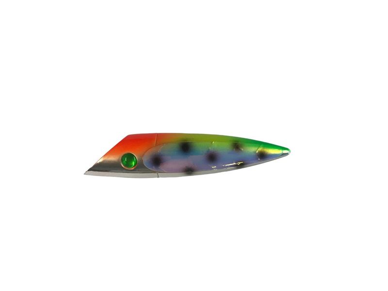 Salmon Candy Plug 4&quot; Chrome Rasta Goose UV